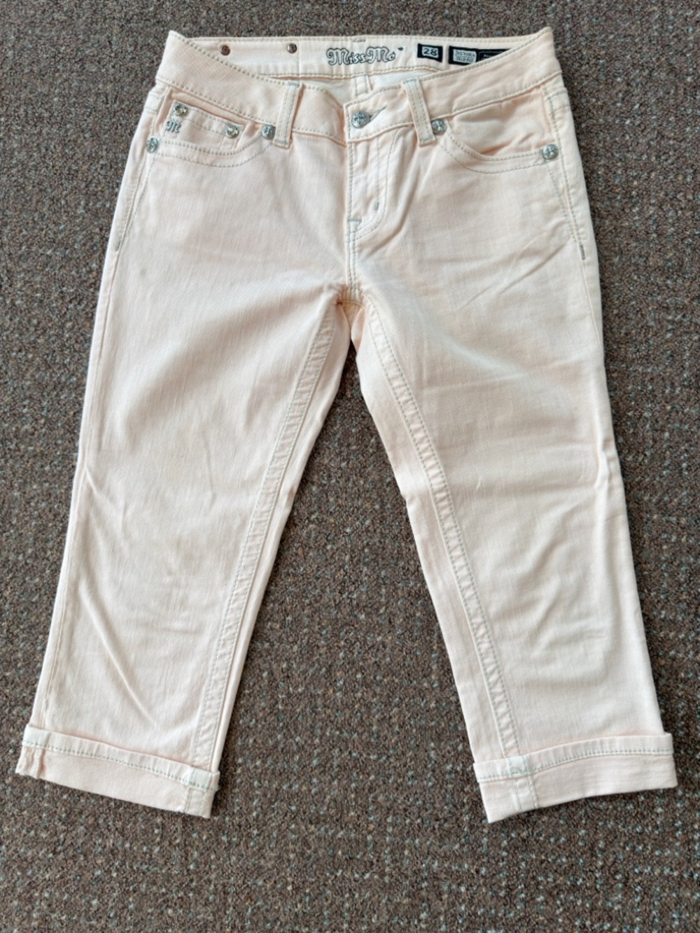 Miss Me Pale Pink Cropped Ankle Jeans
